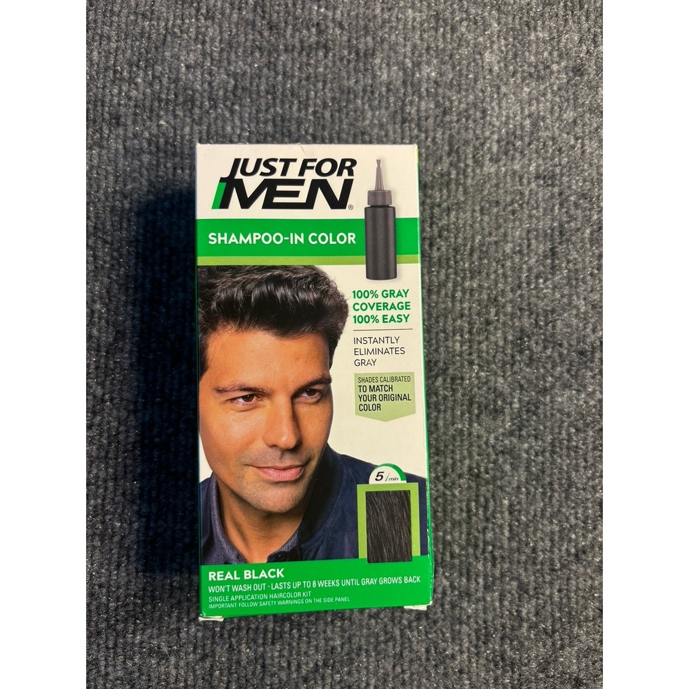Just For MEN Shampoo-In‎ Hair Dye Real Black Long-Lasting Fast & Easy